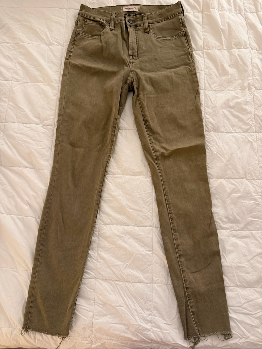 Size 25 Madewell Olive Skinny High-Rise Jeans